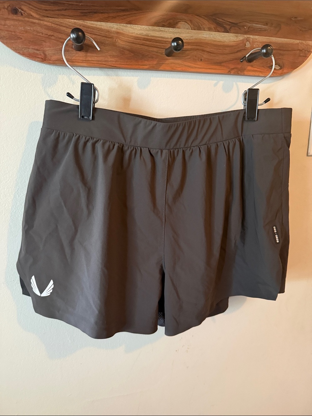 ASRV Black Athletic Running Shorts with Reflective Logo